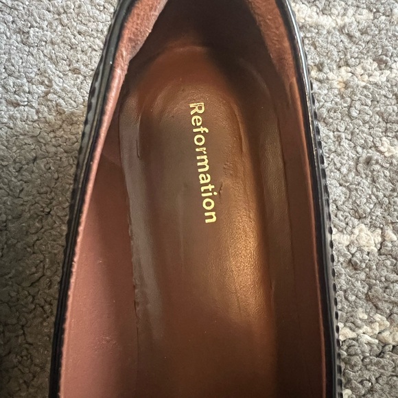 Reformation Black Leather Agathea Loafers - Picture 6 of 7